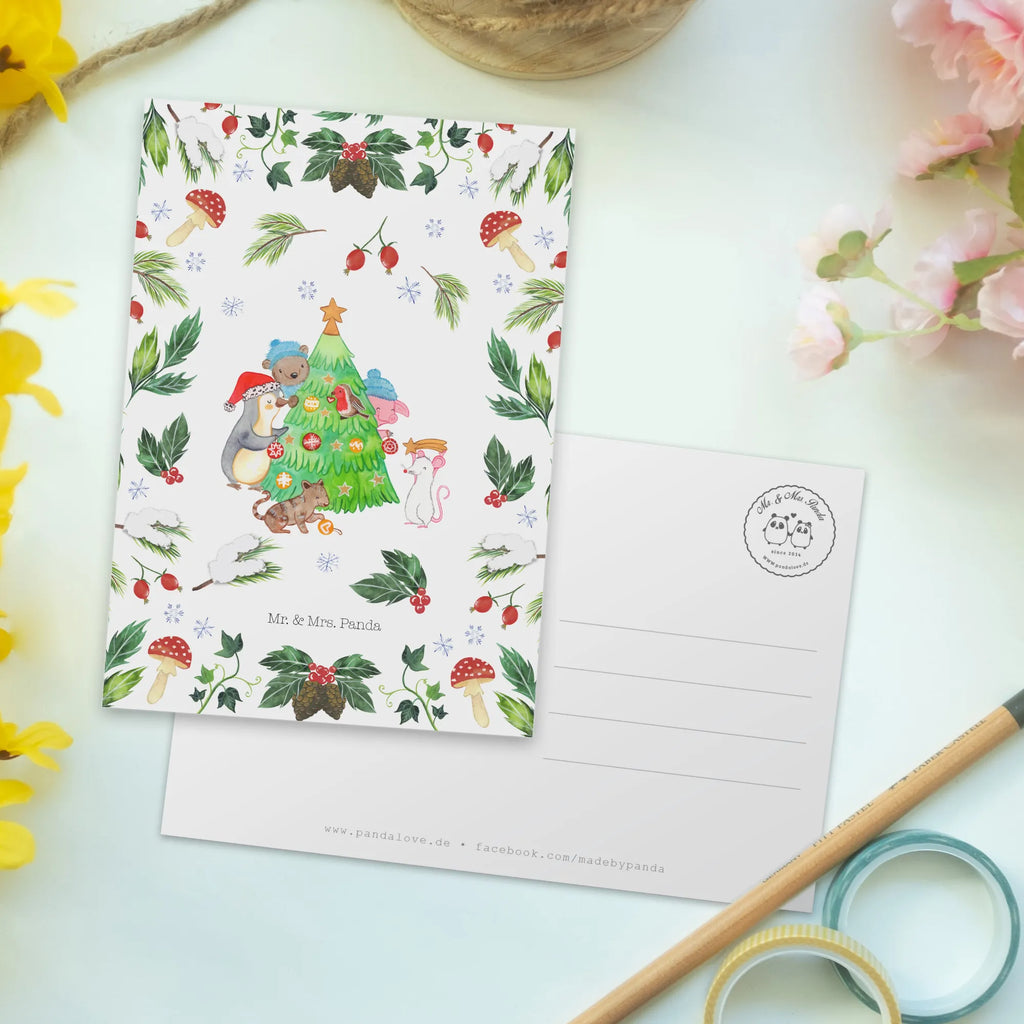 Postkarte Weihnachtsbaum schmücken Postkarte, Karte, Geschenkkarte, Grußkarte, Einladung, Ansichtskarte, Geburtstagskarte, Einladungskarte, Dankeskarte, Ansichtskarten, Einladung Geburtstag, Einladungskarten Geburtstag, Winter, Weihnachten, Weihnachtsdeko, Nikolaus, Advent, Heiligabend, Wintermotiv