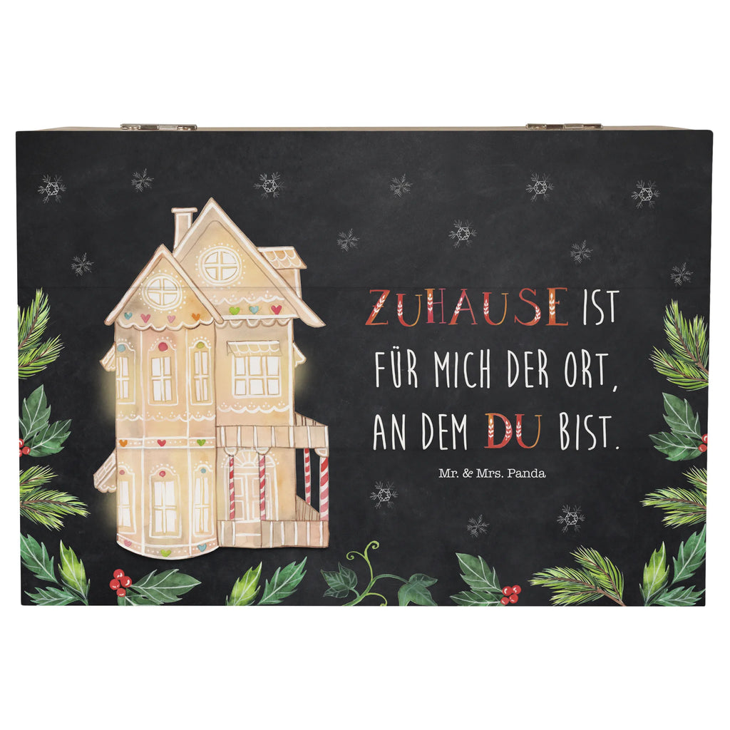 Holzkiste Lebkuchenhaus Holzkiste, Kiste, Schatzkiste, Truhe, Schatulle, XXL, Erinnerungsbox, Erinnerungskiste, Dekokiste, Aufbewahrungsbox, Geschenkbox, Geschenkdose, Winter, Weihnachten, Weihnachtsdeko, Nikolaus, Advent, Heiligabend, Wintermotiv