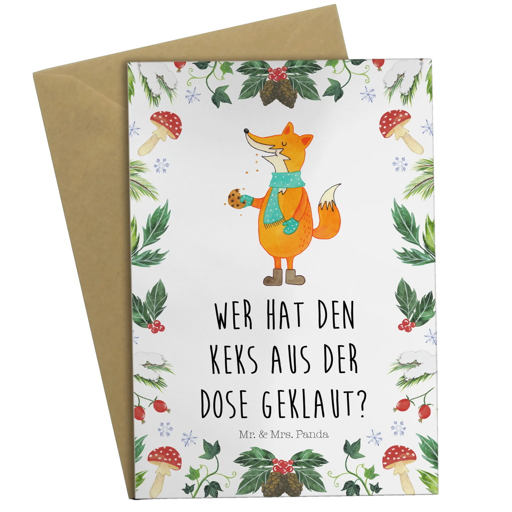 Grußkarte Fuchs Keksdose Grußkarte, Klappkarte, Einladungskarte, Glückwunschkarte, Hochzeitskarte, Geburtstagskarte, Karte, Ansichtskarten, Winter, Weihnachten, Weihnachtsdeko, Nikolaus, Advent, Heiligabend, Wintermotiv