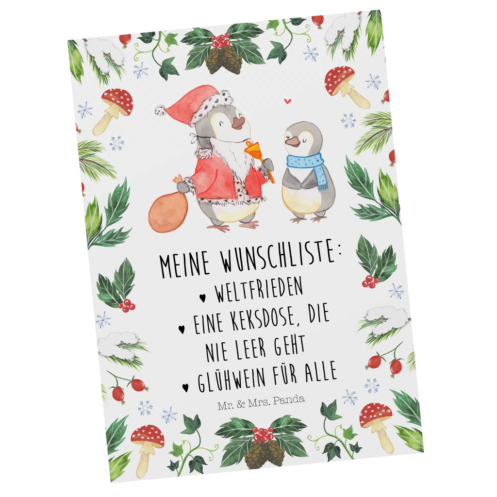 Postkarte Pinguin Wunschliste Postkarte, Karte, Geschenkkarte, Grußkarte, Einladung, Ansichtskarte, Geburtstagskarte, Einladungskarte, Dankeskarte, Ansichtskarten, Einladung Geburtstag, Einladungskarten Geburtstag, Winter, Weihnachten, Weihnachtsdeko, Nikolaus, Advent, Heiligabend, Wintermotiv