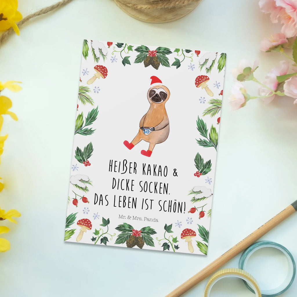 Postkarte Faultier Kakao Postkarte, Karte, Geschenkkarte, Grußkarte, Einladung, Ansichtskarte, Geburtstagskarte, Einladungskarte, Dankeskarte, Ansichtskarten, Einladung Geburtstag, Einladungskarten Geburtstag, Winter, Weihnachten, Weihnachtsdeko, Nikolaus, Advent, Heiligabend, Wintermotiv