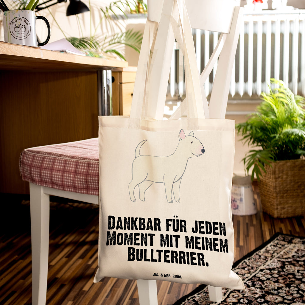 Tragetasche Bullterrier Moment Beuteltasche, Beutel, Einkaufstasche, Jutebeutel, Stoffbeutel, Hund, Hunderasse, Rassehund, Hundebesitzer, Geschenk, Tierfreund, Schenken, Welpe, Bullterrier