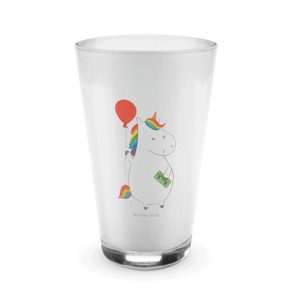 Glas Einhorn Luftballon Cappuccino Glas, Glas, Cappuccino Tasse, Latte Macchiato, Einhorn, Einhörner, Einhorn Deko, Pegasus, Unicorn, Luftballon, Geld, Lebenslust, Freude, Geschenk, Freundin