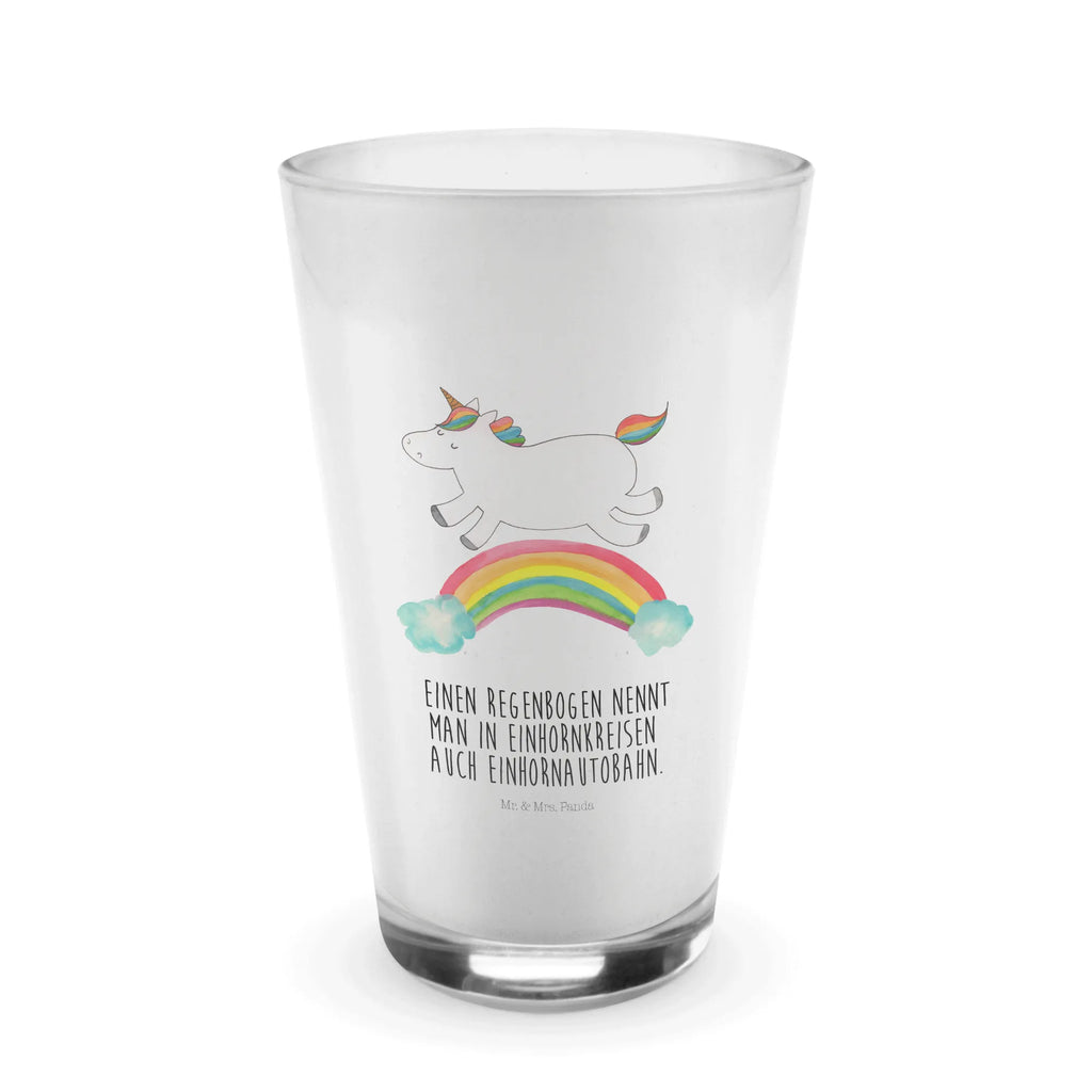 Glas Einhorn Regenbogen Cappuccino Glas, Glas, Cappuccino Tasse, Latte Macchiato, Einhorn, Einhörner, Einhorn Deko, Pegasus, Unicorn, Regenbogen, Glitzer, Einhornpower, Erwachsenwerden, Einhornautobahn