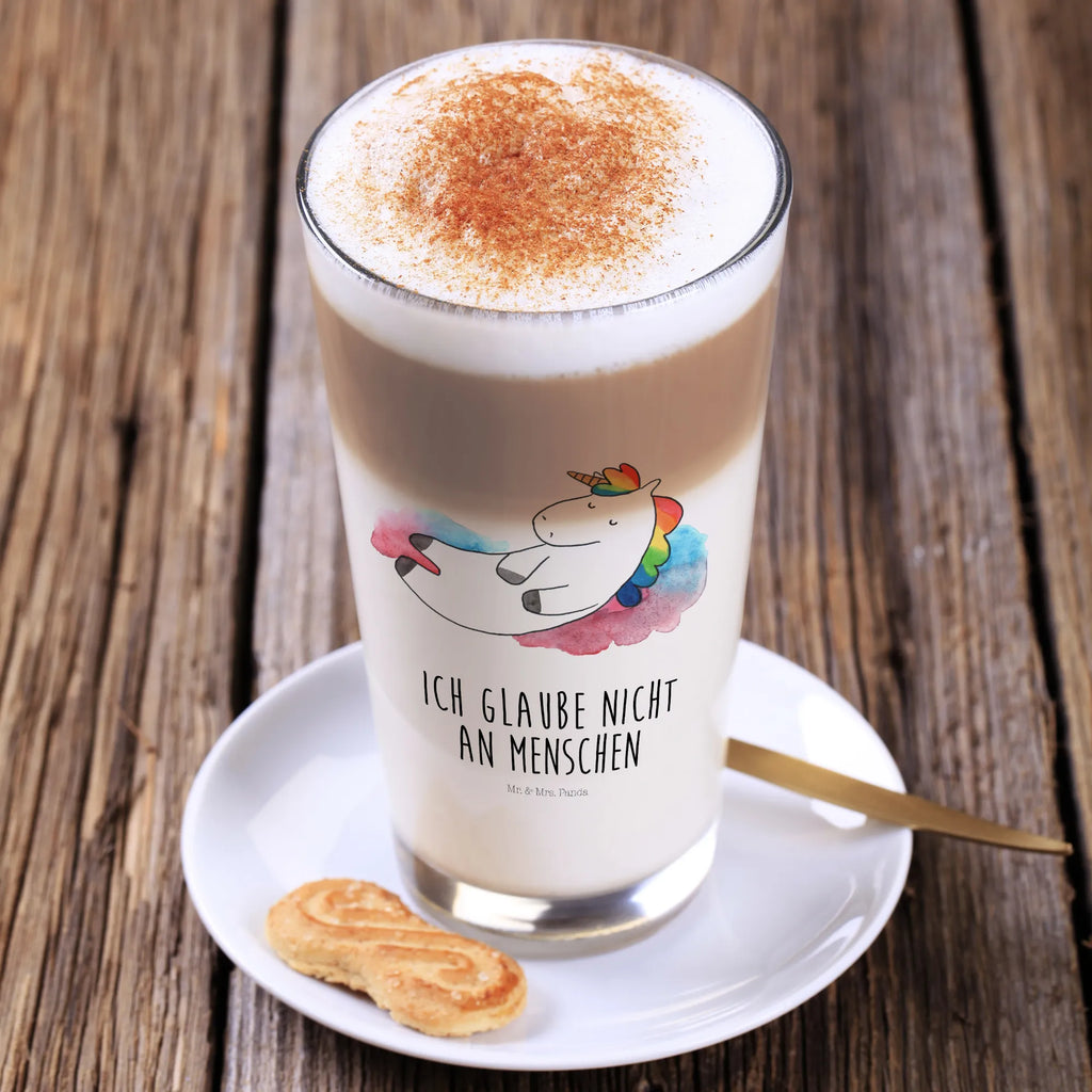 Glas Einhorn Wolke 7 Cappuccino Glas, Glas, Cappuccino Tasse, Latte Macchiato, Einhorn, Einhörner, Einhorn Deko, Pegasus, Unicorn, verliebt, Menschen, witzig, lustig, Geschenk, Glaube, Realität, Lächeln