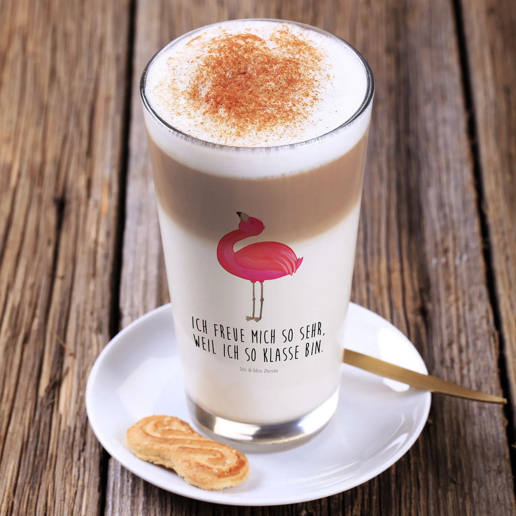 Glas Flamingo stolz Cappuccino Glas, Glas, Cappuccino Tasse, Latte Macchiato, Flamingo, stolz, Freude, Selbstliebe, Selbstakzeptanz, Freundin, beste Freundin, Tochter, Mama, Schwester