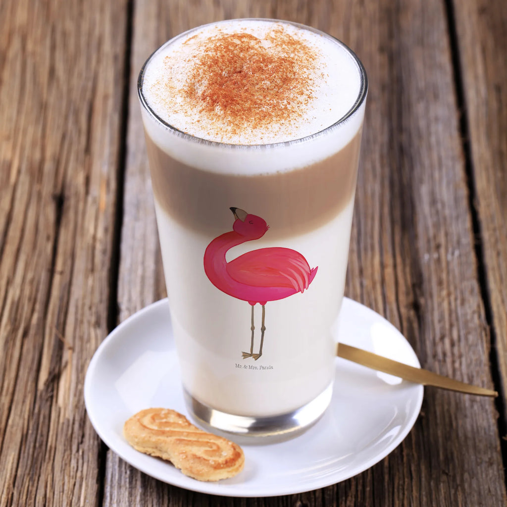 Glas Flamingo stolz Cappuccino Glas, Glas, Cappuccino Tasse, Latte Macchiato, Flamingo, stolz, Freude, Selbstliebe, Selbstakzeptanz, Freundin, beste Freundin, Tochter, Mama, Schwester