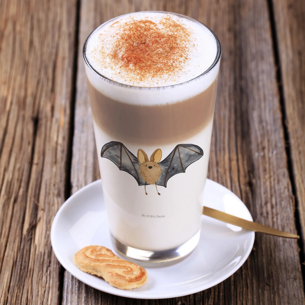 Glas Fledermaus Flügel Cappuccino Glas, Glas, Cappuccino Tasse, Latte Macchiato, Tiermotive, Gute Laune, lustige Sprüche, Tiere