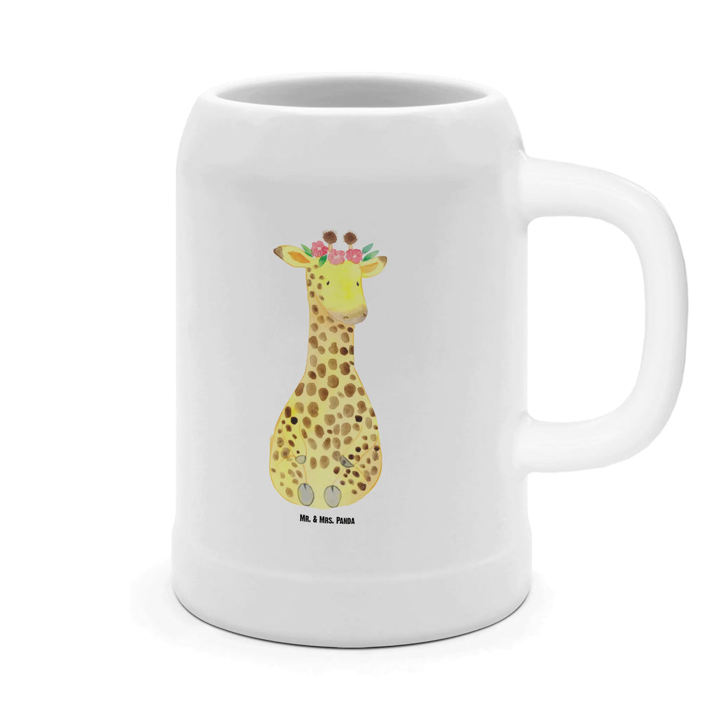 Bierkrug Giraffe Blumenkranz Bierkrug, Bierkrüge, Bierkrug Steingut, Steinkrüge, 0, 5 l, 500ml, Krug, Afrika, Wildtiere, Giraffe, Blumenkranz, Abenteurer, Selbstliebe, Freundin