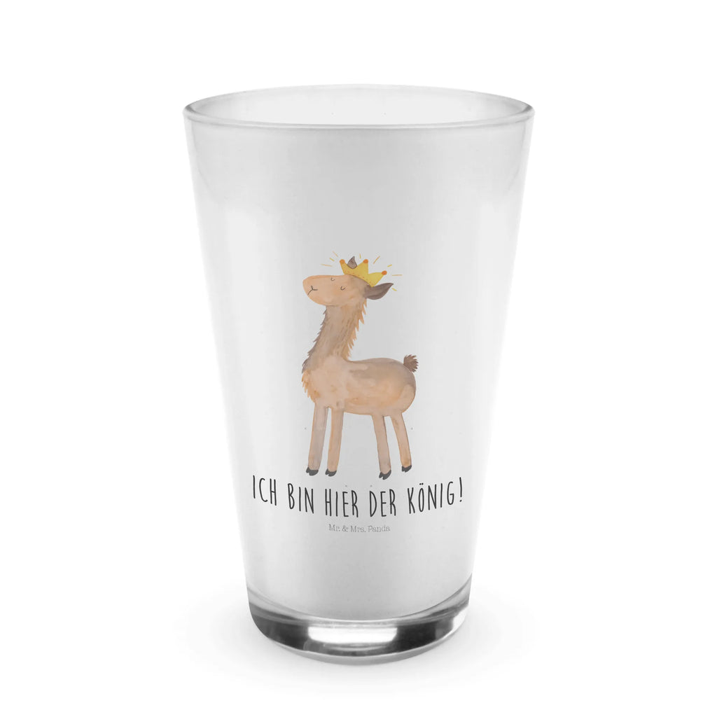 Glas Lama König Cappuccino Glas, Glas, Cappuccino Tasse, Latte Macchiato, Lama, Alpaka, Lamas, König, Königin, Freundin, Mama, Papa, Büro Kollege, Kollegin, Chef, Vorgesetzter, Abi, Abitur