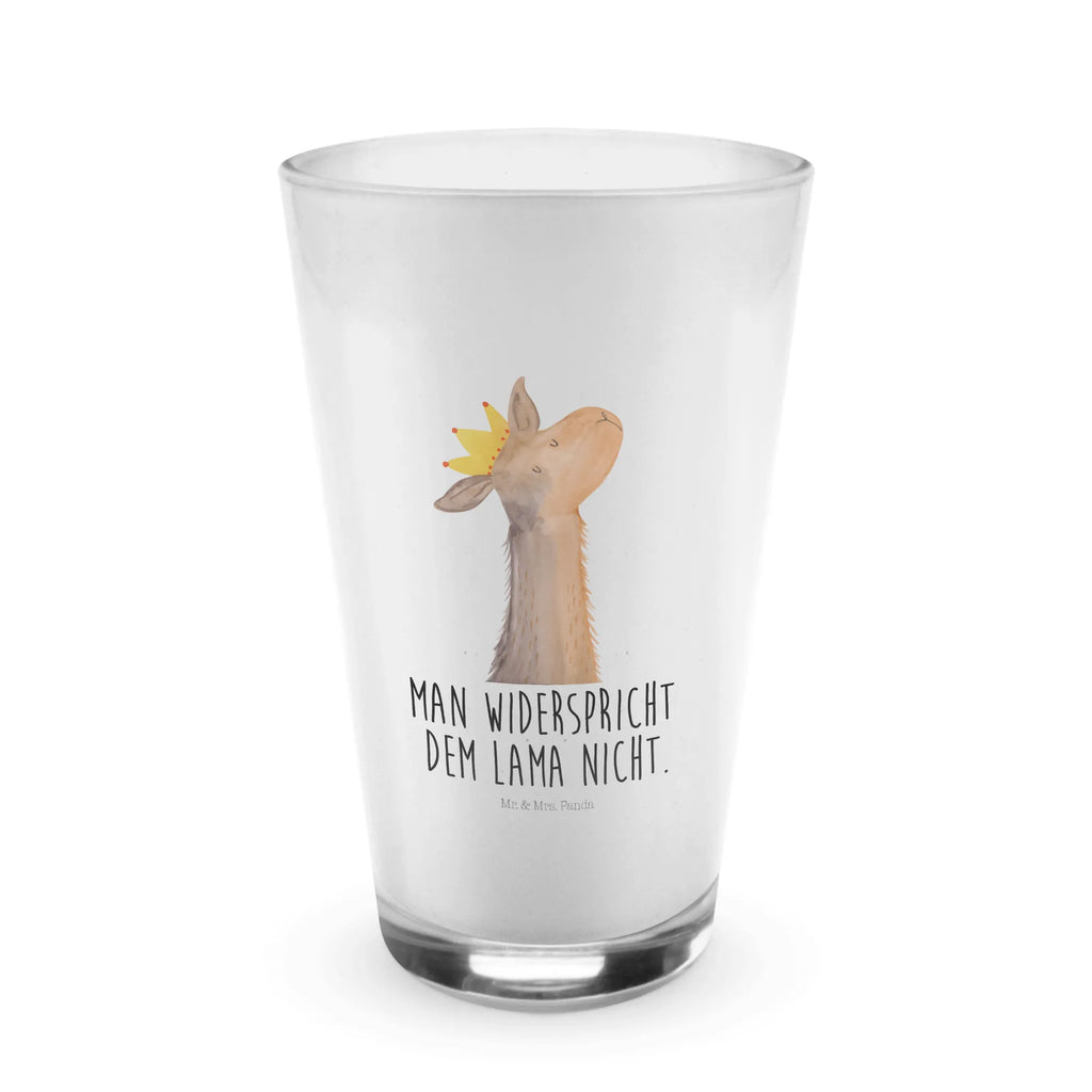 Glas Lamakopf König Cappuccino Glas, Glas, Cappuccino Tasse, Latte Macchiato, Lama, Alpaka, Lamas, König, Königin, Freundin, Mama, Papa, Büro Kollege, Kollegin, Chef, Vorgesetzter, Abi, Abitur