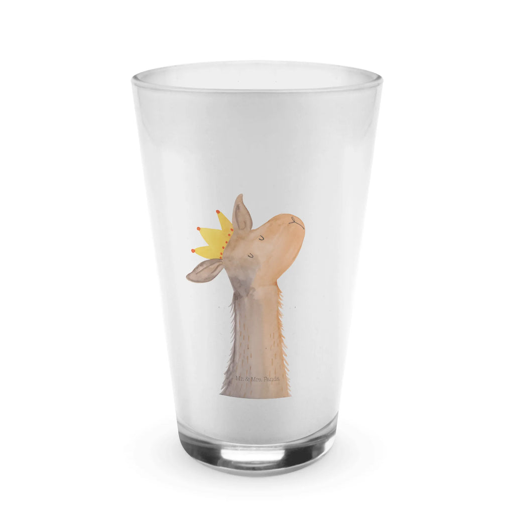 Glas Lamakopf König Cappuccino Glas, Glas, Cappuccino Tasse, Latte Macchiato, Lama, Alpaka, Lamas, König, Königin, Freundin, Mama, Papa, Büro Kollege, Kollegin, Chef, Vorgesetzter, Abi, Abitur