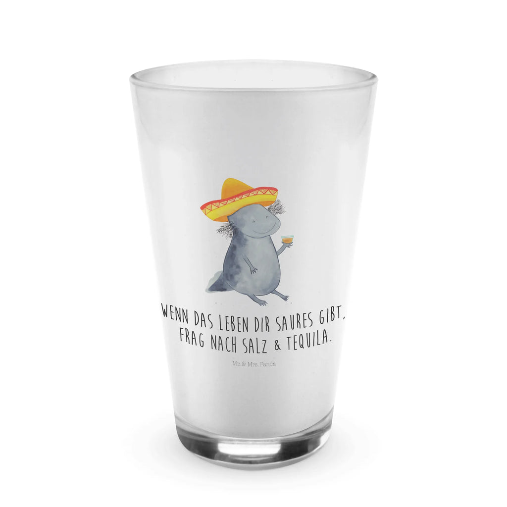 Glas Axolotl Tequila Cappuccino Glas, Glas, Cappuccino Tasse, Latte Macchiato, Axolotl, Molch, Mexico, Mexiko, Sombrero, Zitrone, Tequila, Motivation, Spruch, Schwanzlurch, Lurch, Lurche, Axolot, Feuerdrache, Feuersalamander