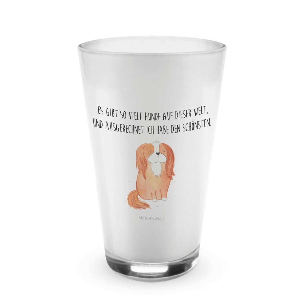 Glas Cavalier King Charles Spaniel Cappuccino Glas, Glas, Cappuccino Tasse, Latte Macchiato, Hund, Hundemotiv, Haustier, Hunderasse, Tierliebhaber, Hundebesitzer, Sprüche, Cavalier King Charles Spaniel, Cockerspaniel, Spaniel, Spruch, schönster Hund