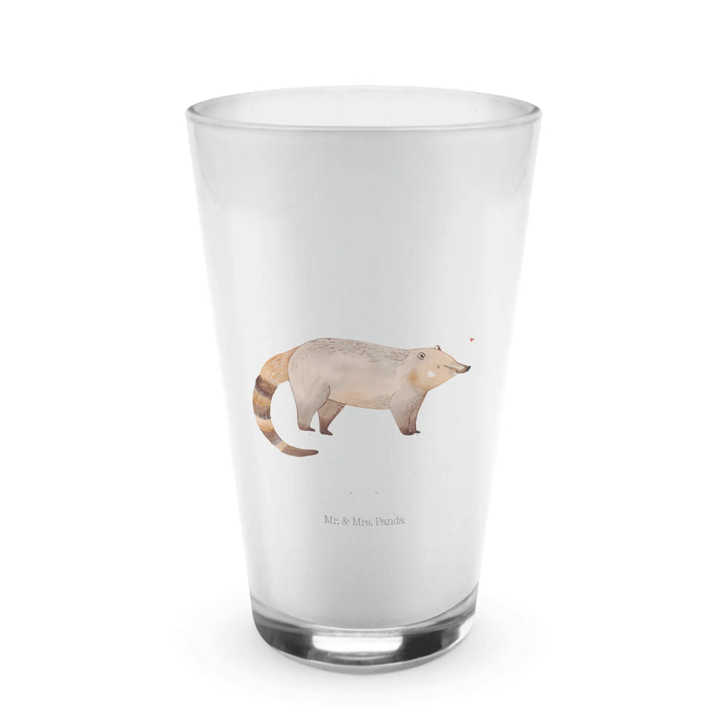 Glas Nasenbär Cappuccino Glas, Glas, Cappuccino Tasse, Latte Macchiato, Tiermotive, Gute Laune, lustige Sprüche, Tiere, Nasenbär, Nasenbären, Rüsselbär, Bär