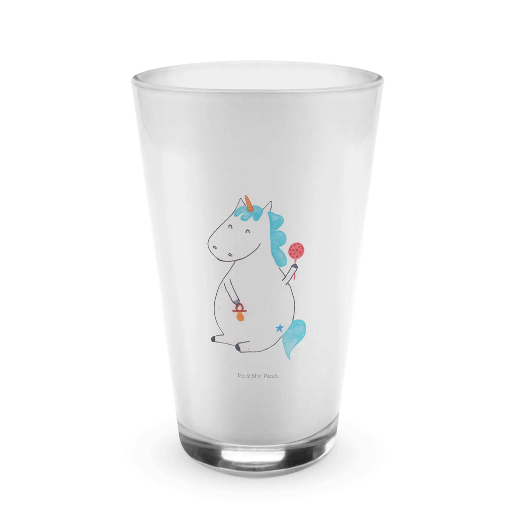 Glas Einhorn Baby Cappuccino Glas, Glas, Cappuccino Tasse, Latte Macchiato, Einhorn, Einhörner, Einhorn Deko, Pegasus, Unicorn, Mutter, Geburt, Geburtstag, erstes Kind, Baby, Babyglück, Nachwuchs, Eltern, Party, Kind, Schnuller