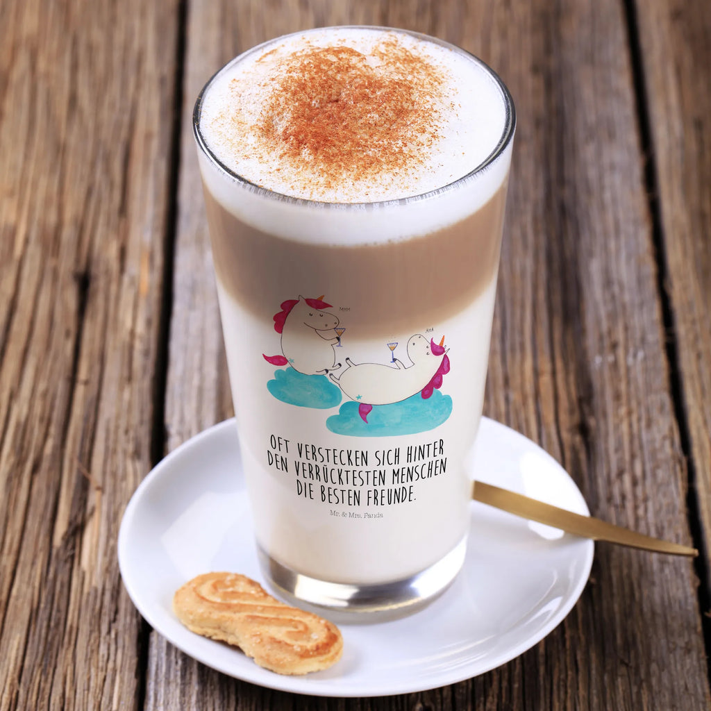 Glas Einhörner Sekt Cappuccino Glas, Glas, Cappuccino Tasse, Latte Macchiato, Einhorn, Einhörner, Einhorn Deko, Pegasus, Unicorn, Freundinnen, Freundin, BFF, Sekt, Mädelsabend, Spaß, Party, Korken, Anstoßen, Beste