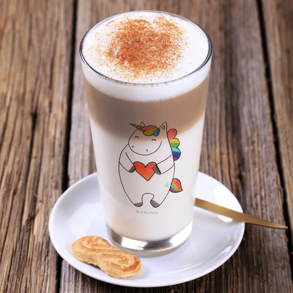 Glas Einhorn Herz Cappuccino Glas, Glas, Cappuccino Tasse, Latte Macchiato, Einhorn, Einhörner, Einhorn Deko, Unicorn, Herz, schlimm, böse, witzig, lustig, Freundin, anders, bunt