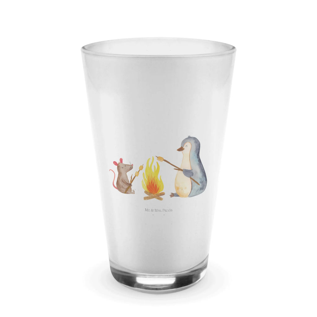 Glas Pinguin Lagerfeuer Cappuccino Glas, Glas, Cappuccino Tasse, Latte Macchiato, Pinguin, Maus, Pinguine, Lagerfeuer, Leben, Arbeit, Job, Motivation, Büro, Büroalltag, Lebensspruch, Lebensmotivation, Neustart, Liebe, grillen, Feuer, Marshmallows