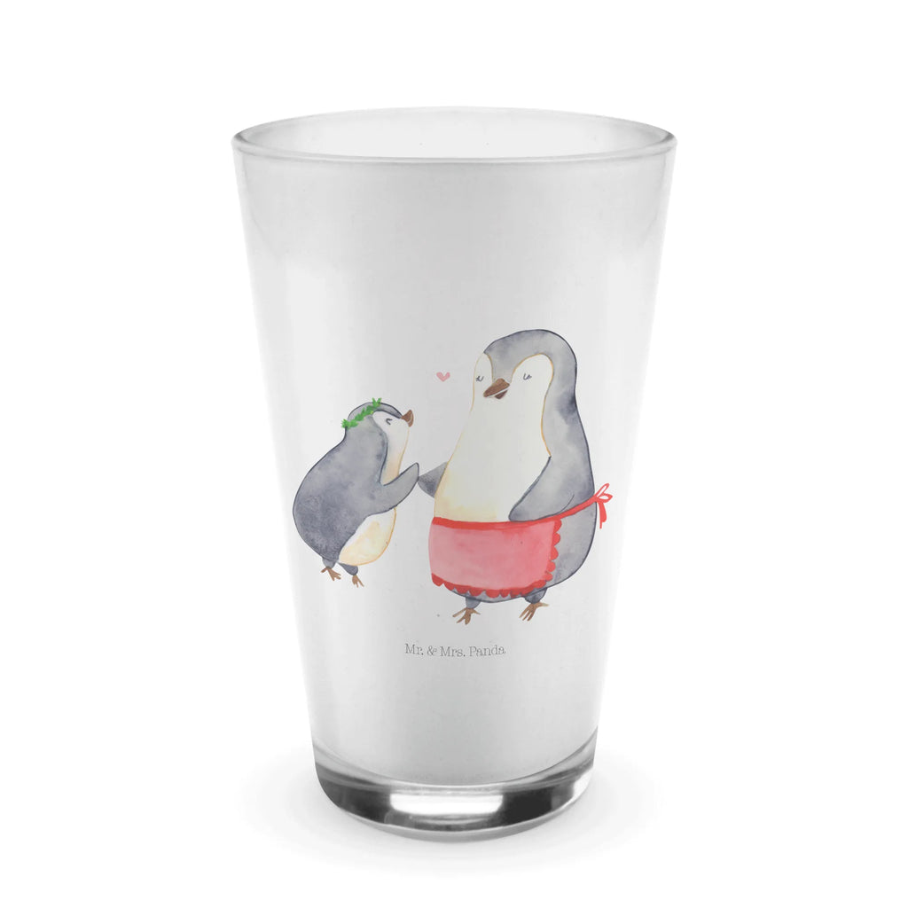 Glas Pinguin mit Kind Cappuccino Glas, Glas, Cappuccino Tasse, Latte Macchiato, Familie, Vatertag, Muttertag, Bruder, Schwester, Mama, Papa, Oma, Opa, Geschenk, Mami, Mutti, Mutter, Geburststag