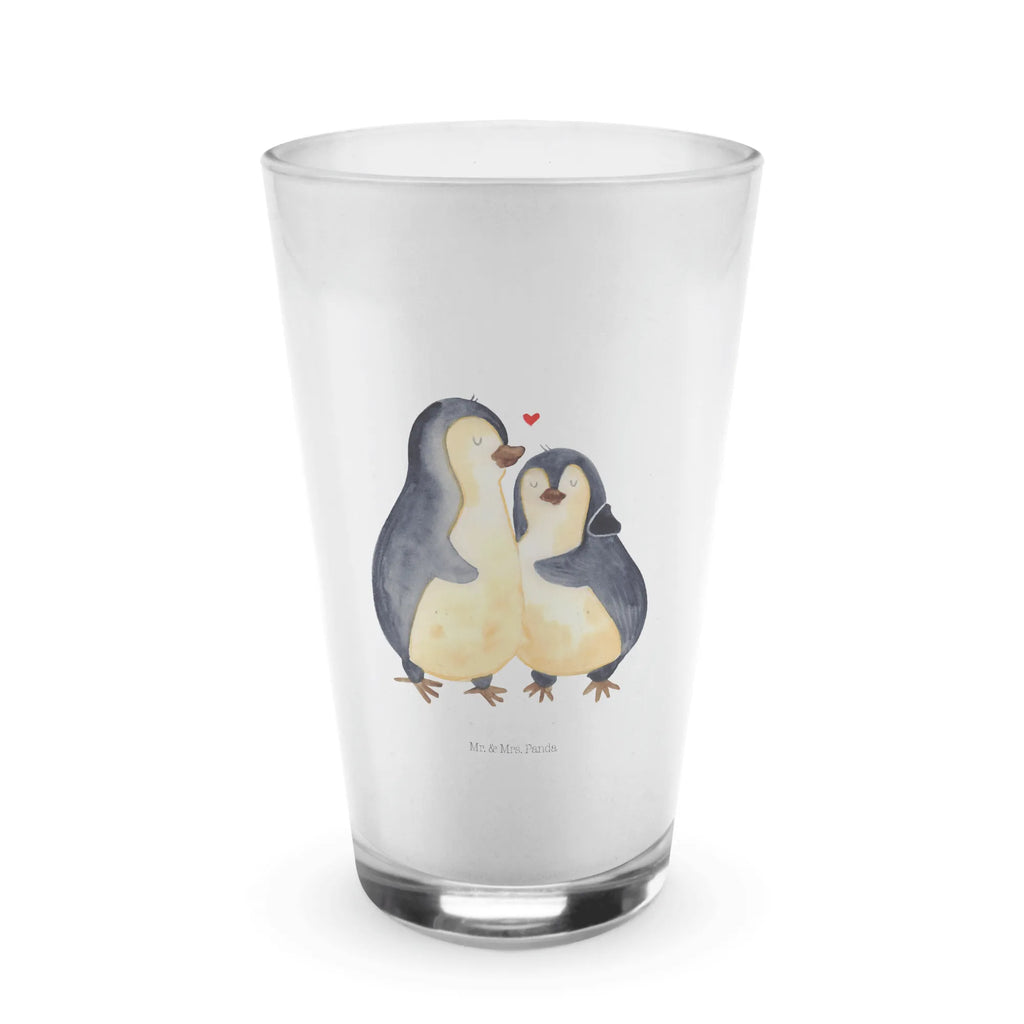 Glas Pinguin umarmend Cappuccino Glas, Glas, Cappuccino Tasse, Latte Macchiato, Pinguin, Liebe, Liebespaar, Liebesbeweis, Liebesgeschenk, Verlobung, Jahrestag, Hochzeitstag, Hochzeit, Hochzeitsgeschenk