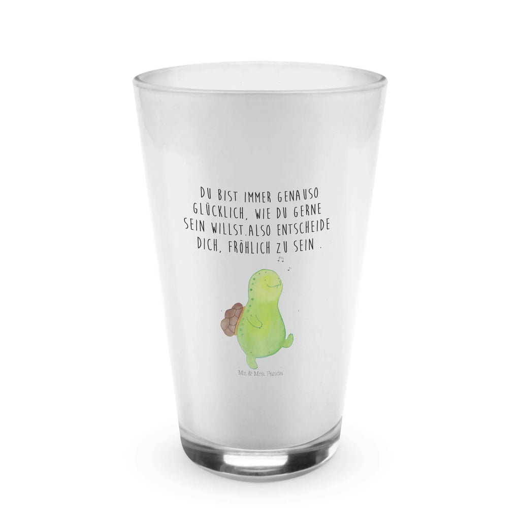 Glas Schildkröte pfeift Cappuccino Glas, Glas, Cappuccino Tasse, Latte Macchiato, Schildkröte, Schildi, Schildkröten, fröhlich, Glück, Motivation, Lebensfreude, Depression, Trennung, Neuanfang