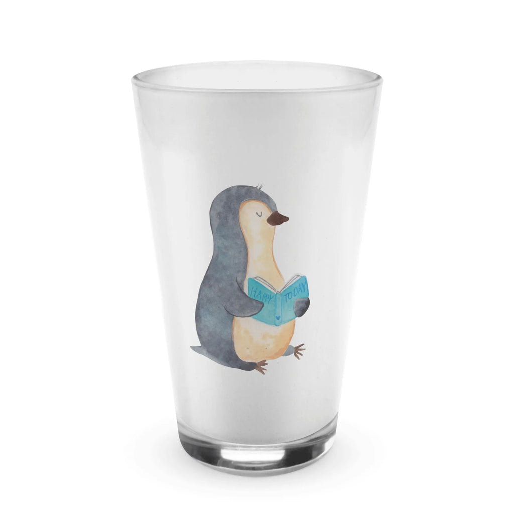 Glas Pinguin Buch Cappuccino Glas, Glas, Cappuccino Tasse, Latte Macchiato, Pinguin, Pinguine, Buch, Lesen, Bücherwurm, Nichtstun, Faulenzen, Ferien, Urlaub, Freizeit