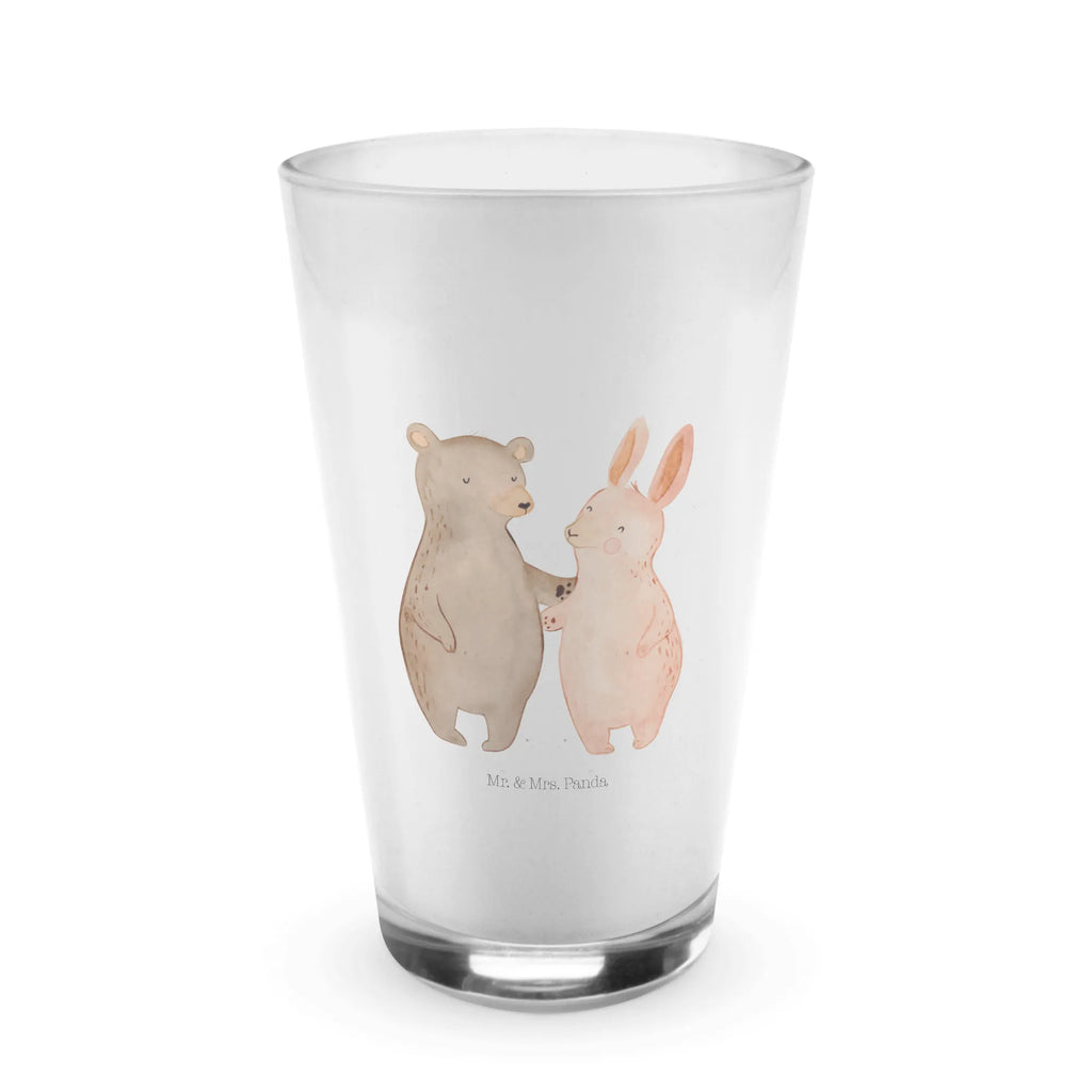 Glas Bär Hase Umarmen Cappuccino Glas, Glas, Cappuccino Tasse, Latte Macchiato, Liebe, Partner, Freund, Freundin, Ehemann, Ehefrau, Heiraten, Verlobung, Heiratsantrag, Liebesgeschenk, Jahrestag, Hocheitstag, Freunde, bester Freund, Hase, Bär, Bärchen, best friends