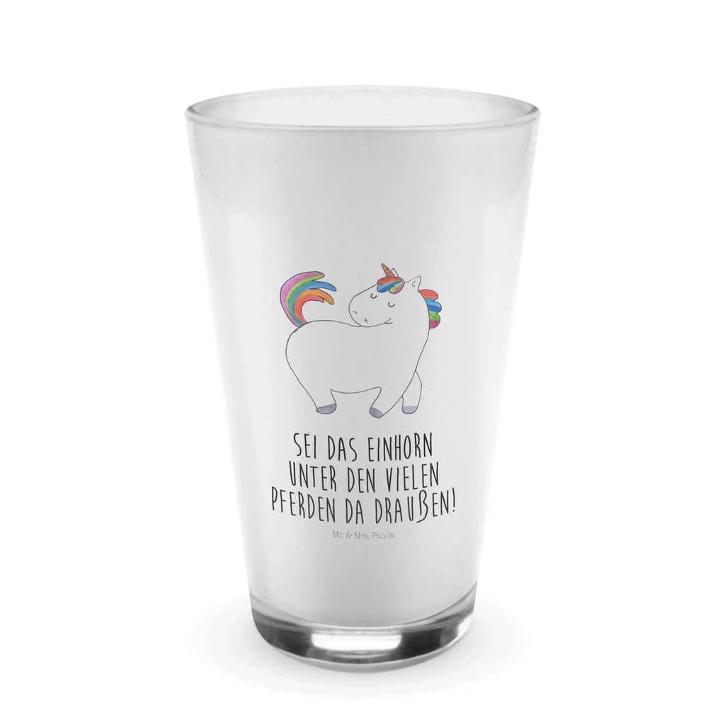 Glas Einhorn stolzierend Cappuccino Glas, Glas, Cappuccino Tasse, Latte Macchiato, Einhorn, Einhörner, Einhorn Deko, Unicorn, stolz, anders, bunt, Pferd, Reiter, Reiten, Freundin, Geschenk