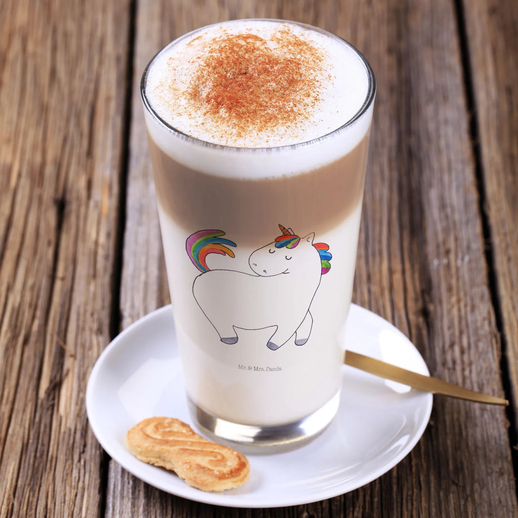 Glas Einhorn stolzierend Cappuccino Glas, Glas, Cappuccino Tasse, Latte Macchiato, Einhorn, Einhörner, Einhorn Deko, Unicorn, stolz, anders, bunt, Pferd, Reiter, Reiten, Freundin, Geschenk