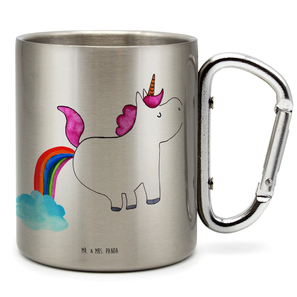 Edelstahlbecher Einhorn Pupsend Edelstahltasse, Karabiner, Edelstahlbecher, Outdoor, Camping, Tasse, Becher, Einhorn, Einhörner, Einhorn Deko, Unicorn, Pups, Regenbogen, Glitzer, Einhornpower, Erwachsenwerden, Spaß, lustig, Freundin