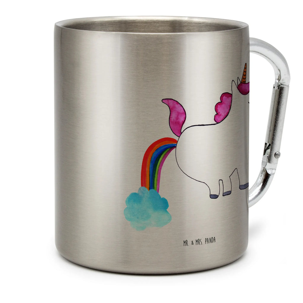 Edelstahlbecher Einhorn Pupsend Edelstahltasse, Karabiner, Edelstahlbecher, Outdoor, Camping, Tasse, Becher, Einhorn, Einhörner, Einhorn Deko, Unicorn, Pups, Regenbogen, Glitzer, Einhornpower, Erwachsenwerden, Spaß, lustig, Freundin