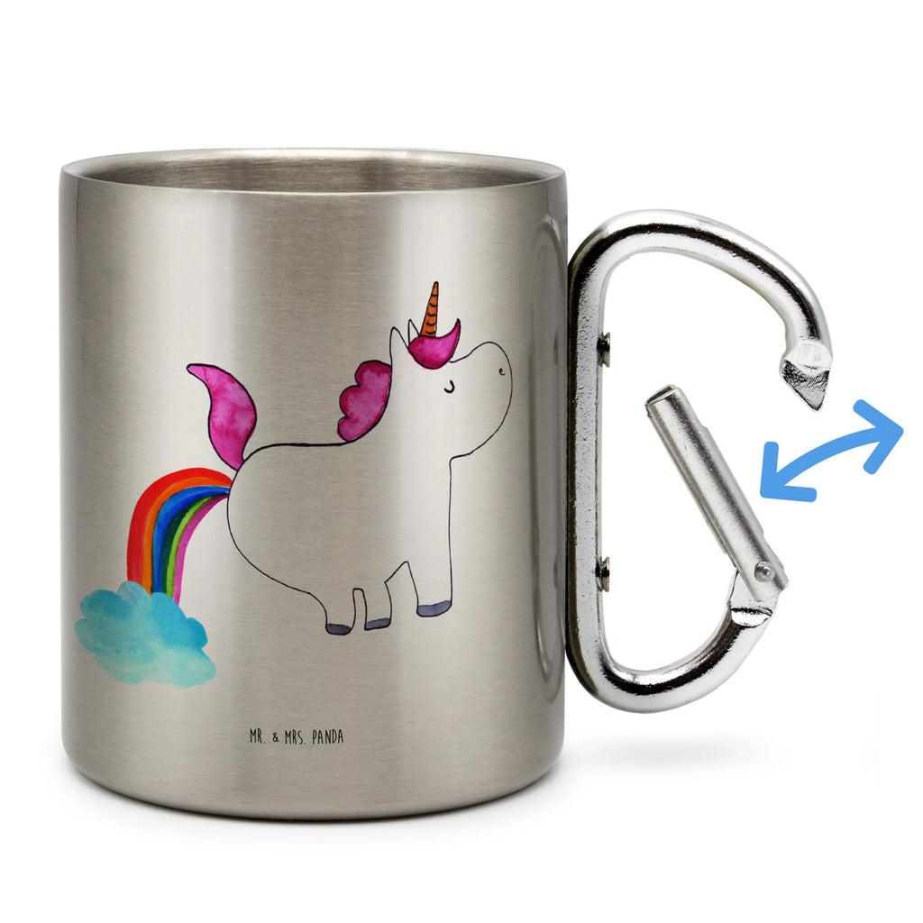 Edelstahlbecher Einhorn Pupsend Edelstahltasse, Karabiner, Edelstahlbecher, Outdoor, Camping, Tasse, Becher, Einhorn, Einhörner, Einhorn Deko, Unicorn, Pups, Regenbogen, Glitzer, Einhornpower, Erwachsenwerden, Spaß, lustig, Freundin