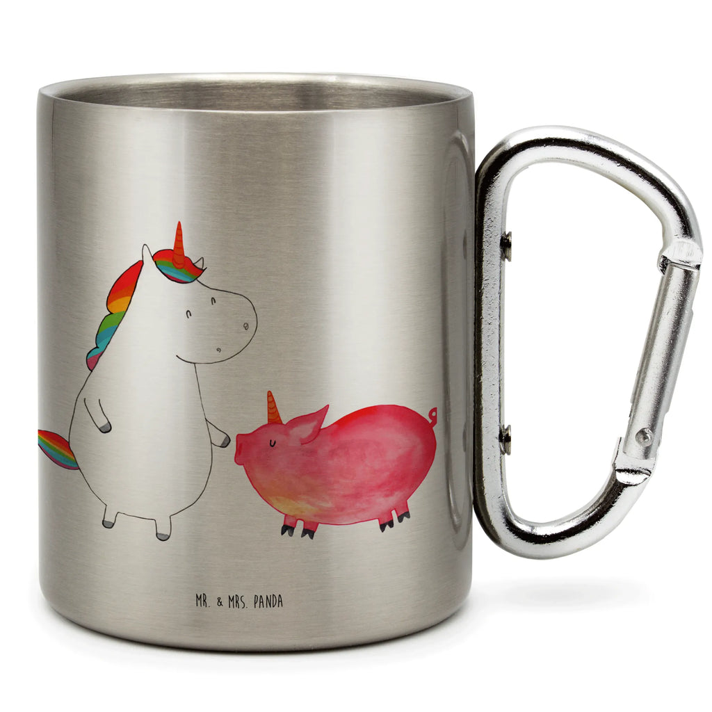 Edelstahlbecher Einhorn + Schweinhorn Edelstahltasse, Karabiner, Edelstahlbecher, Outdoor, Camping, Tasse, Becher, Einhorn, Einhörner, Einhorn Deko, Pegasus, Unicorn, Freundschaft, Schweinhorn, Schwein, Freundin, Schweinchen