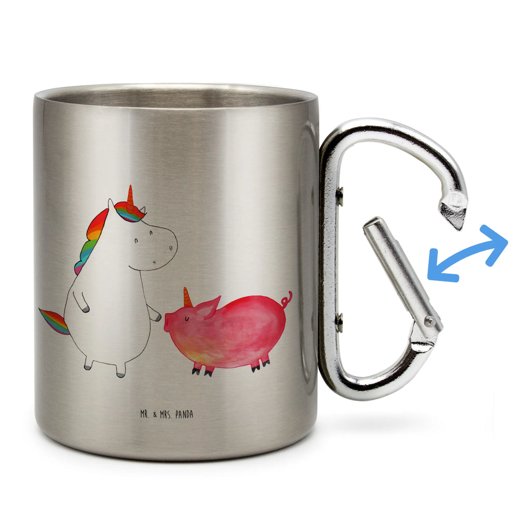 Edelstahlbecher Einhorn + Schweinhorn Edelstahltasse, Karabiner, Edelstahlbecher, Outdoor, Camping, Tasse, Becher, Einhorn, Einhörner, Einhorn Deko, Pegasus, Unicorn, Freundschaft, Schweinhorn, Schwein, Freundin, Schweinchen