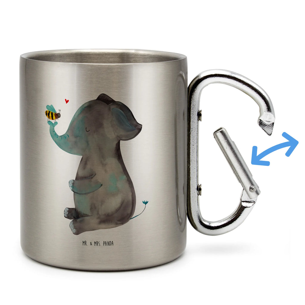 Edelstahlbecher Elefant & Biene Edelstahltasse, Karabiner, Edelstahlbecher, Outdoor, Camping, Tasse, Becher, Tiermotive, Gute Laune, lustige Sprüche, Tiere, Elefant, Biene, Liebe, Liebesbeweis, Jahrestag, Liebesgeschenk, Heiratsantrag, Hochzeitsgeschenk, Liebesspruch