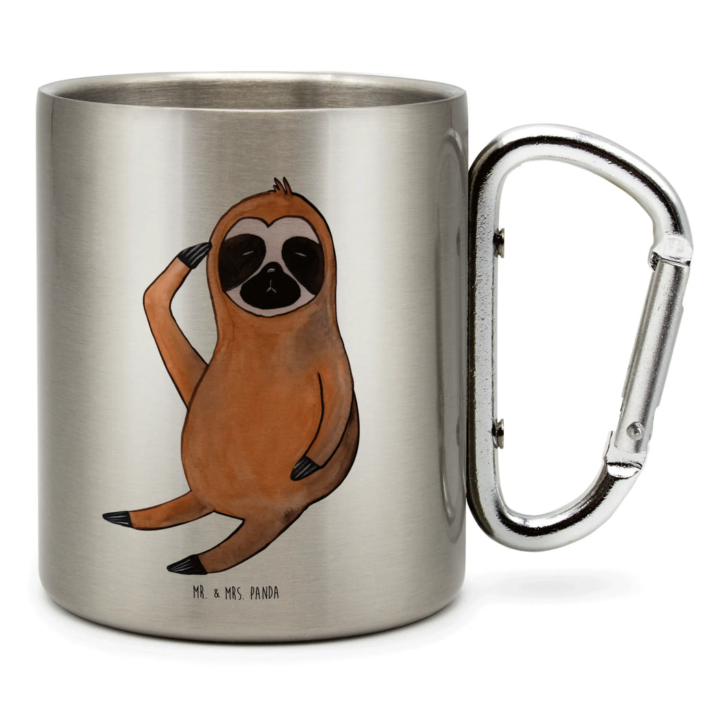 Edelstahlbecher Faultier Vogel zeigen Edelstahltasse, Karabiner, Edelstahlbecher, Outdoor, Camping, Tasse, Becher, Faultier, Faultier Geschenk, Faultier Deko, Faultiere, faul, Lieblingstier, Spinner, früher Vogel, der frühe Vogel, Frühaufsteher, Morgenmuffel, Vogel, Faultierwelt