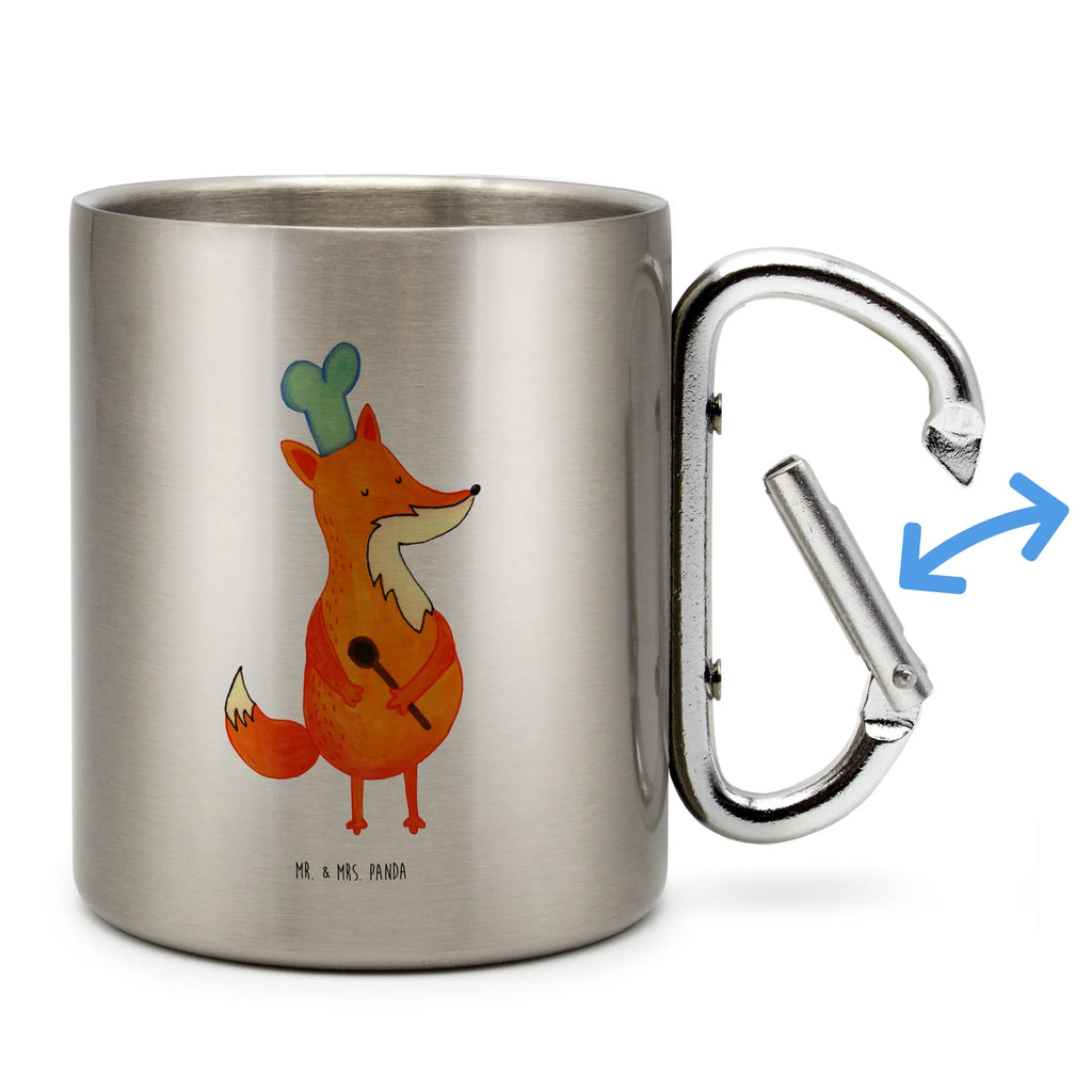 Edelstahlbecher Fuchs Koch Edelstahltasse, Karabiner, Edelstahlbecher, Outdoor, Camping, Tasse, Becher, Fuchs, Füchse, Koch Geschenk, Küche Spruch, Küche Deko, Köche, Bäcker, Party Spruch, Spruch lustig, witzig