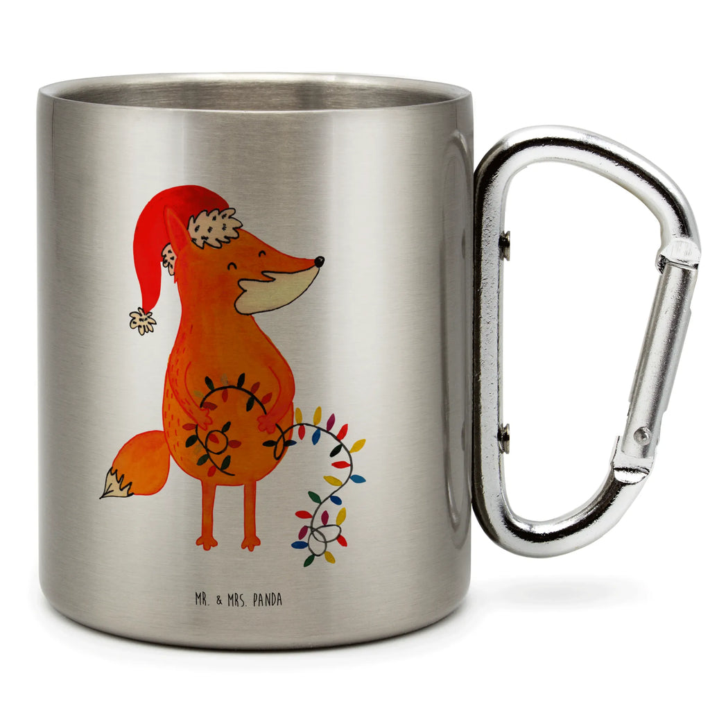 Edelstahlbecher Fuchs Weihnachten Edelstahltasse, Karabiner, Edelstahlbecher, Outdoor, Camping, Tasse, Becher, Winter, Weihnachten, Weihnachtsdeko, Nikolaus, Advent, Heiligabend, Wintermotiv, Fuchs, Füchse, Spruch schön, Geschenk Weihnachten, Weihnachtsmann, Weihnachtszeit