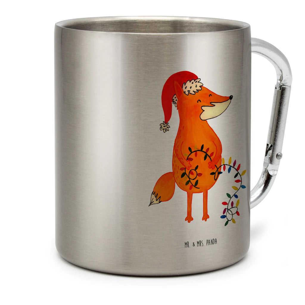 Edelstahlbecher Fuchs Weihnachten Edelstahltasse, Karabiner, Edelstahlbecher, Outdoor, Camping, Tasse, Becher, Winter, Weihnachten, Weihnachtsdeko, Nikolaus, Advent, Heiligabend, Wintermotiv, Fuchs, Füchse, Spruch schön, Geschenk Weihnachten, Weihnachtsmann, Weihnachtszeit