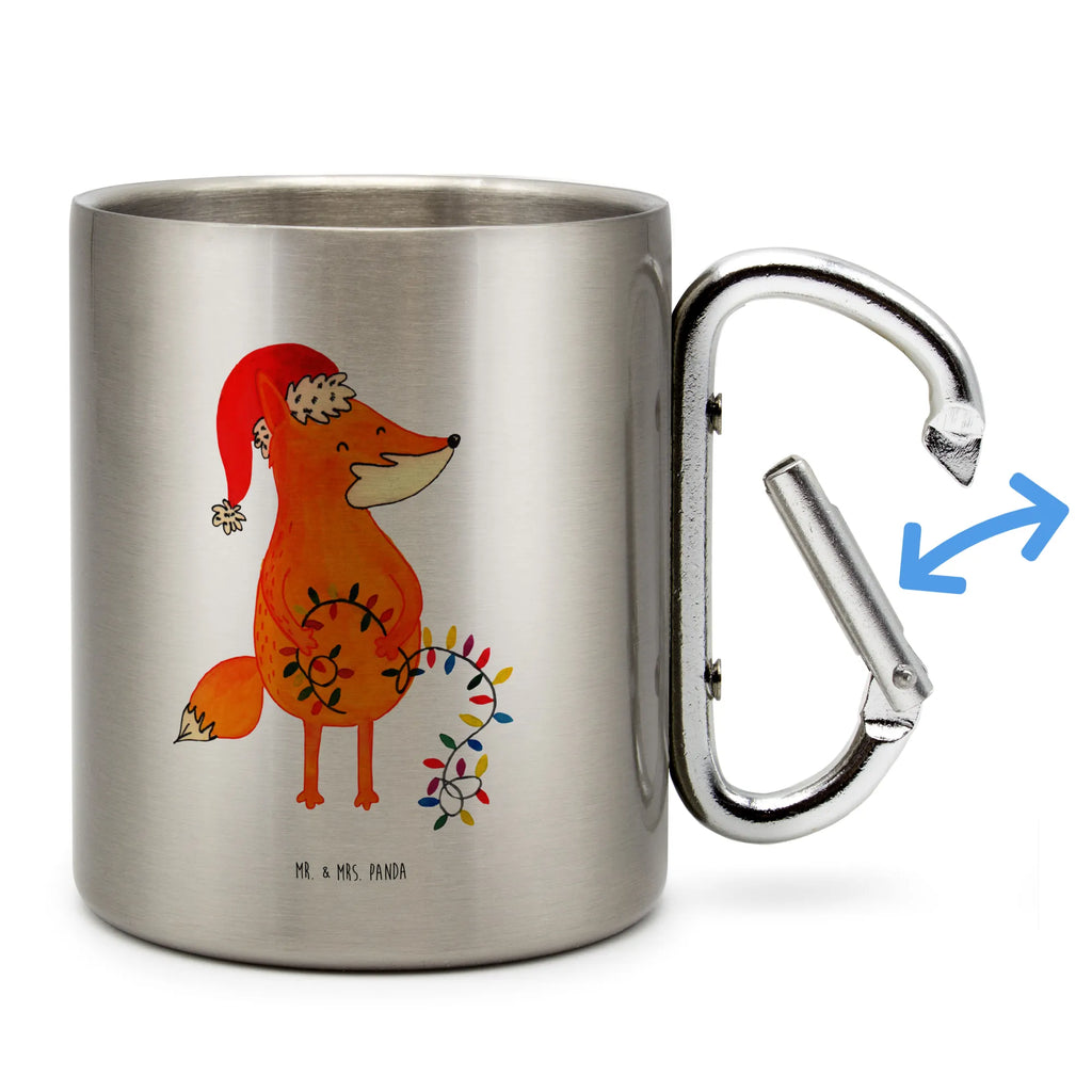 Edelstahlbecher Fuchs Weihnachten Edelstahltasse, Karabiner, Edelstahlbecher, Outdoor, Camping, Tasse, Becher, Winter, Weihnachten, Weihnachtsdeko, Nikolaus, Advent, Heiligabend, Wintermotiv, Fuchs, Füchse, Spruch schön, Geschenk Weihnachten, Weihnachtsmann, Weihnachtszeit