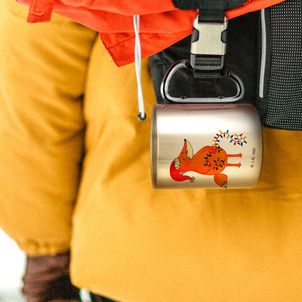 Edelstahlbecher Fuchs Weihnachten Edelstahltasse, Karabiner, Edelstahlbecher, Outdoor, Camping, Tasse, Becher, Winter, Weihnachten, Weihnachtsdeko, Nikolaus, Advent, Heiligabend, Wintermotiv, Fuchs, Füchse, Spruch schön, Geschenk Weihnachten, Weihnachtsmann, Weihnachtszeit