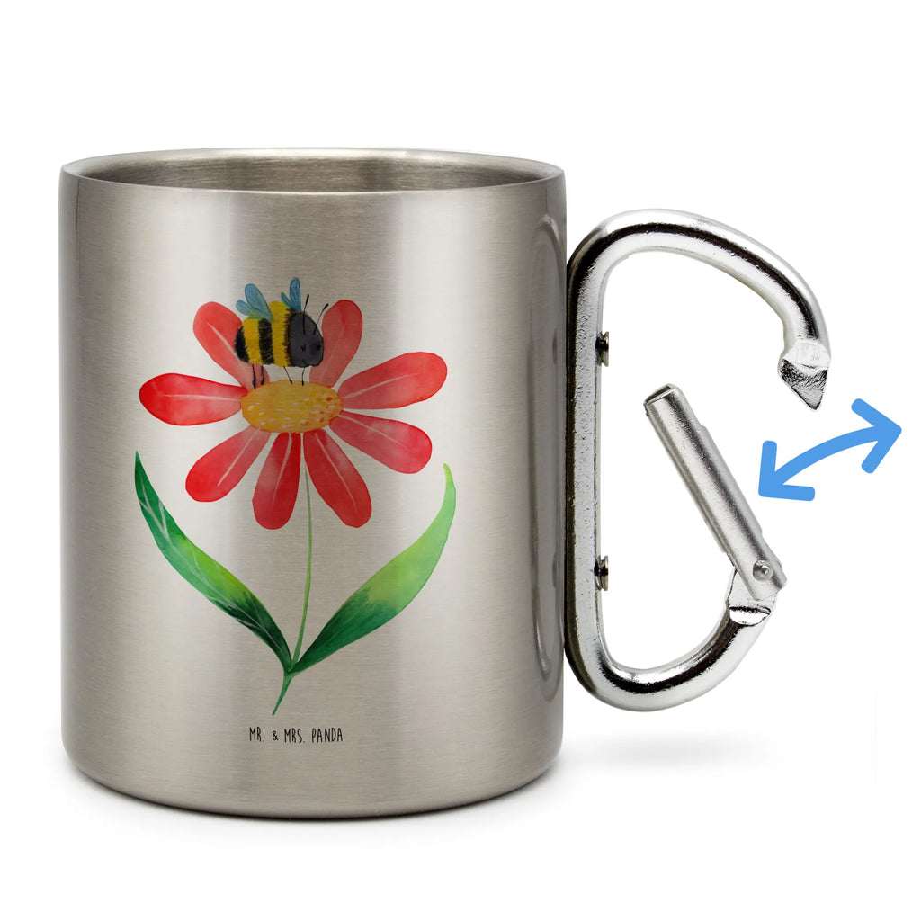 Edelstahlbecher Hummel Blume Edelstahltasse, Karabiner, Edelstahlbecher, Outdoor, Camping, Tasse, Becher, Tiermotive, Gute Laune, lustige Sprüche, Tiere, Hummel, Blume, Wespe, Flauschig, Natur, Feld, Hummeln, Biene