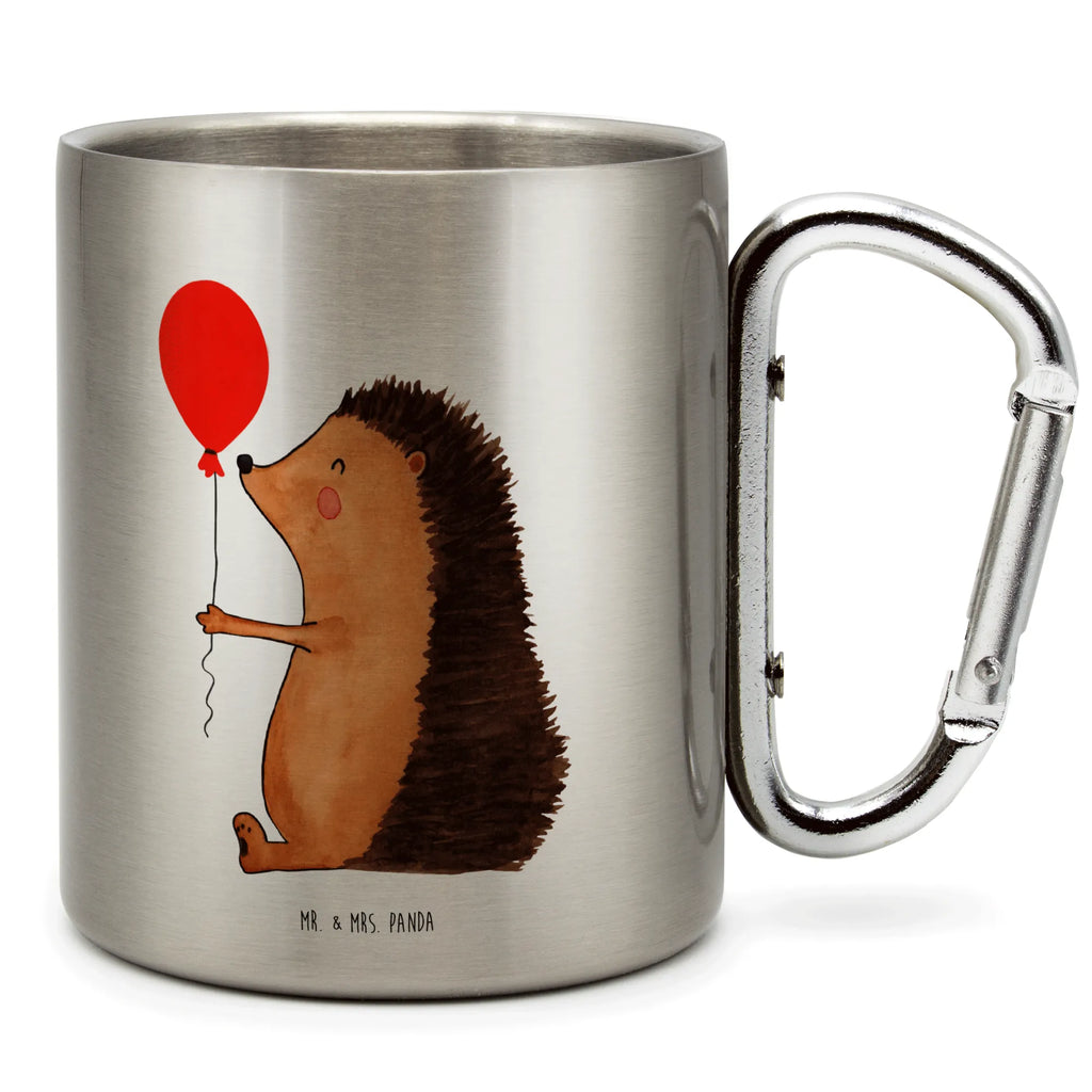 Edelstahlbecher Igel mit Luftballon Edelstahltasse, Karabiner, Edelstahlbecher, Outdoor, Camping, Tasse, Becher, Tiermotive, Gute Laune, lustige Sprüche, Tiere, Igel, Geburtstag, Herzlichen Glückwunsch, Glückwunsch, Geburtstagskind, Ballon, Happy Birthday