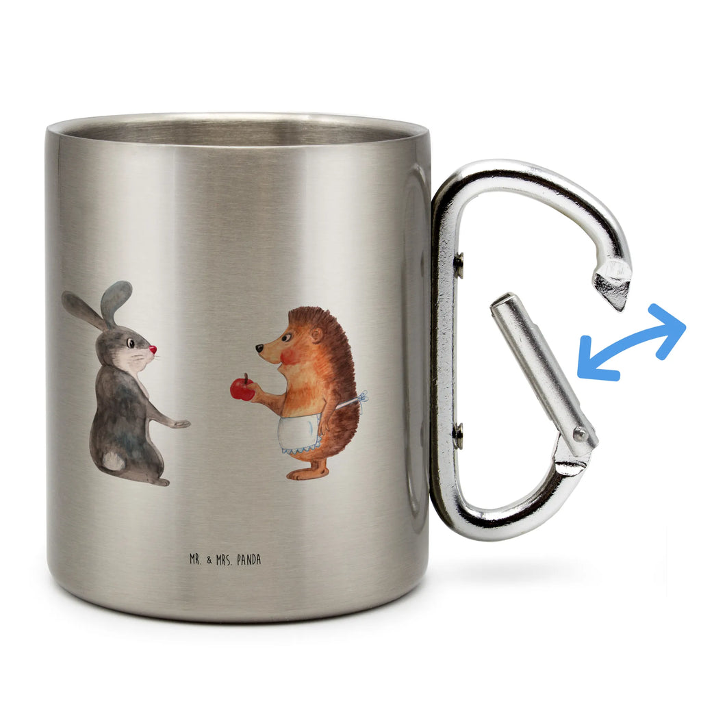 Edelstahlbecher Liebe ist nie ohne Schmerz Edelstahltasse, Karabiner, Edelstahlbecher, Outdoor, Camping, Tasse, Becher, Tiermotive, Gute Laune, lustige Sprüche, Tiere, Igel und Hase, Igel, Hase, Liebe Spruch, Liebeskummer Geschenk, Herzschmerz, Trösten, Trennungsschmerz, Spruch romantisch