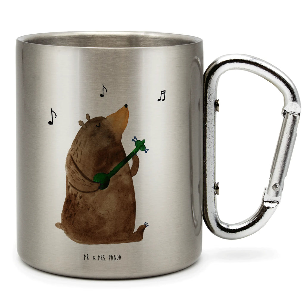 Edelstahlbecher Bär Lied Edelstahltasse, Karabiner, Edelstahlbecher, Outdoor, Camping, Tasse, Becher, Bär, Teddy, Teddybär, Bärchen, Bear, Liebeslied, Lied, Song, Valentinstag, Valentine, Geschenk, Partner, Liebe, Freundin, Frau, Herz, Spruch