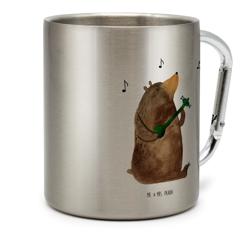 Edelstahlbecher Bär Lied Edelstahltasse, Karabiner, Edelstahlbecher, Outdoor, Camping, Tasse, Becher, Bär, Teddy, Teddybär, Bärchen, Bear, Liebeslied, Lied, Song, Valentinstag, Valentine, Geschenk, Partner, Liebe, Freundin, Frau, Herz, Spruch