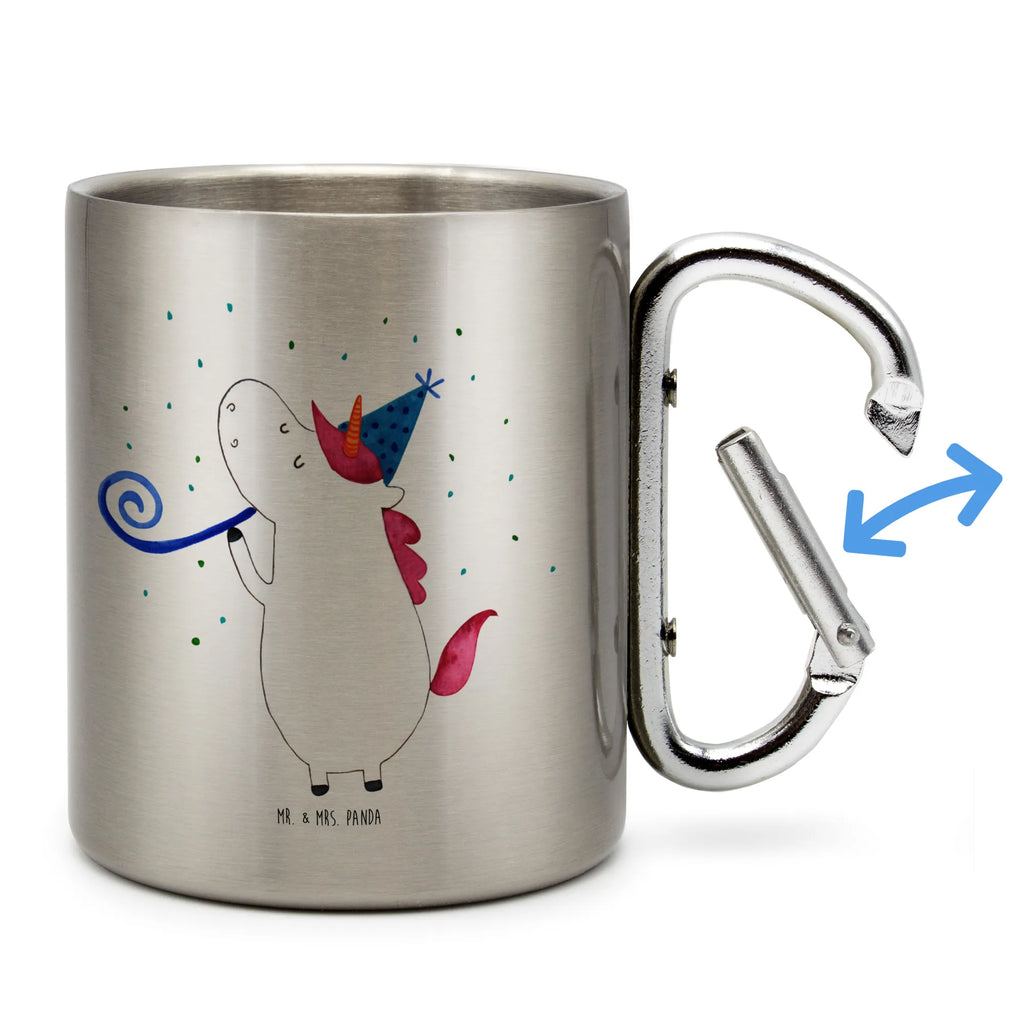 Edelstahlbecher Einhorn Party Edelstahltasse, Karabiner, Edelstahlbecher, Outdoor, Camping, Tasse, Becher, Einhorn, Einhörner, Einhorn Deko, Unicorn, Glitzer, Konfetti, Party, Geburtstag, Feier, Fest, Alkohol, Disco, Club