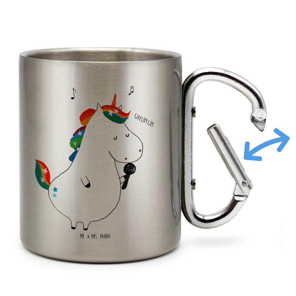 Edelstahlbecher Einhorn Sänger Edelstahltasse, Karabiner, Edelstahlbecher, Outdoor, Camping, Tasse, Becher, Einhorn, Einhörner, Einhorn Deko, Unicorn, Glitzer, Konfetti, Party, Geburtstag, Feier, Fest, Disco, Sängerin, Sänger, Freundin