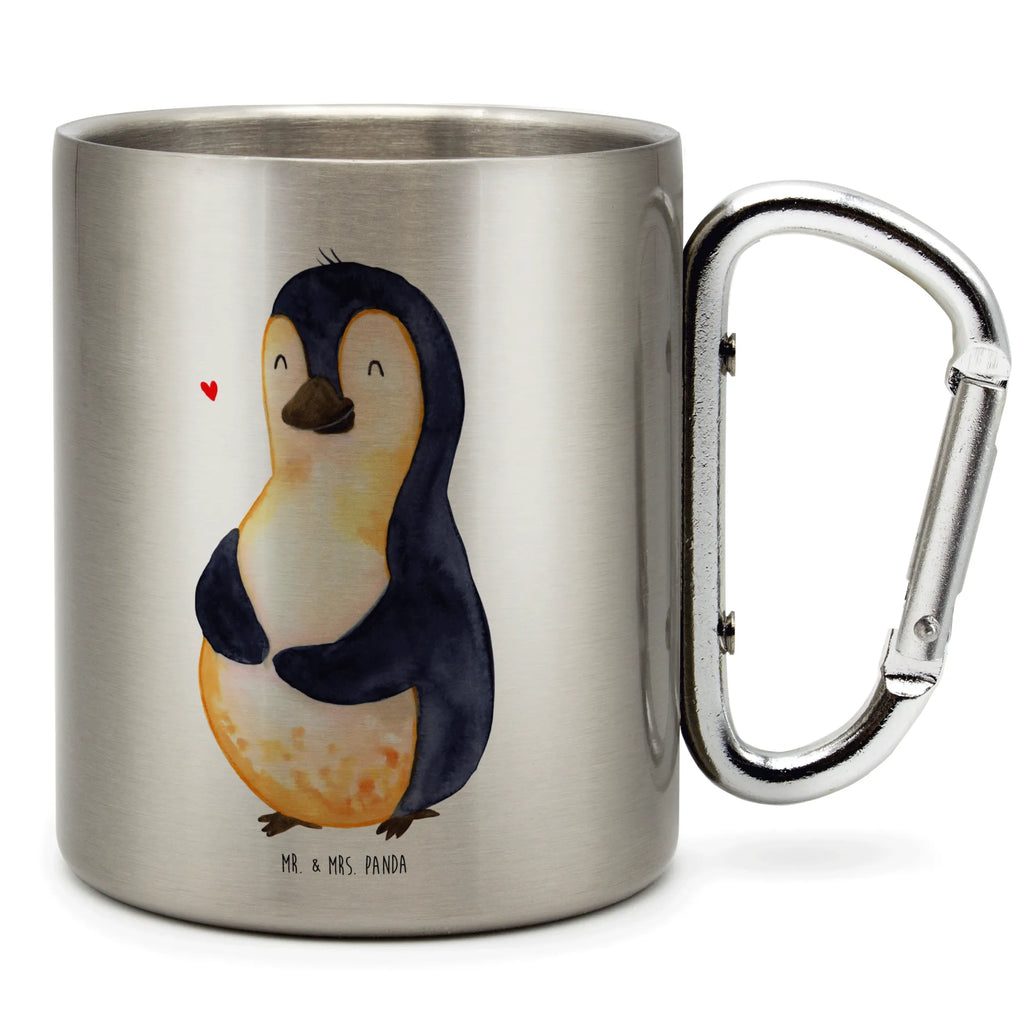 Edelstahlbecher Pinguin Diät Edelstahltasse, Karabiner, Edelstahlbecher, Outdoor, Camping, Tasse, Becher, Pinguin, Pinguine, Diät, Abnehmen, Abspecken, Gewicht, Motivation, Selbstliebe, Körperliebe, Selbstrespekt